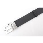 BALLY B-BUCKLE 3.5cm 銀釦小牛皮皮帶/黑色, , large