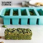 官方直營【Souper Cubes】多功能食品級矽膠保鮮盒6格_湖水綠(125ML/格), , large