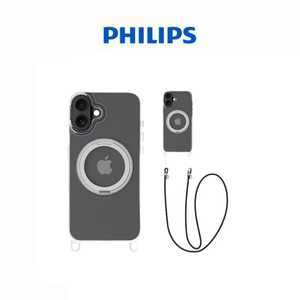 【Leo手機周邊專賣店】 PHILIPS飛利浦 高透磁吸旋轉支架防摔保護殼含掛繩組  /  DLK6121TS /  iPhone 16 Plus
