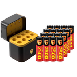 【8馬赫】3號/AA 恆壓可充式1.5V鋰電池全新特大能量2500mWh16入+(3號8槽)AI隨身收納盒充電器, , large