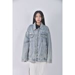 (2XL) mellow co丹寧牛仔排扣藍色外套二手衣, , large