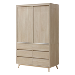 【唯熙傢俱】曼蒂橡木色4尺滑門衣櫃