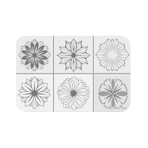 【Monster】 Soft Diatomaceous Earth Absorbent Mat – Floral Seal Series (60x40cm) – Square Porcelain