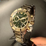 [星晴錶業]ARMANI手錶,44mm,AR00080墨綠色錶面金色錶殼金銀相間精鋼錶帶款, , large