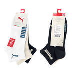 PUMA 男女款短筒襪3雙裝 彪馬 跳豹 男襪 女襪 短襪 棉襪 柔軟 抗菌 除臭 高彈 耐磨 白/米白/黑 白/灰/黑, , large