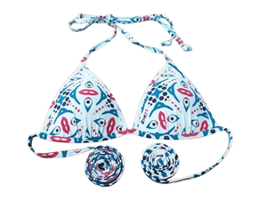 QXHEE.T. Made in Taiwan Back Neck Strap Around Chest 3D Cup Bikini