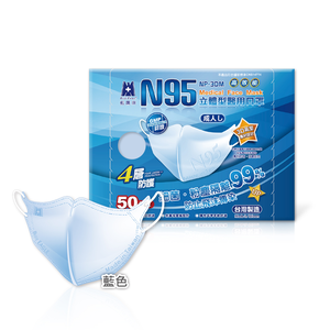 Blue Eagle N95 3D Adult Medical Face Mask 50 Pack