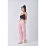 (S) 【安于晴Charlene私服】yuyu高腰運動質感棉質喇叭粉色長褲二手衣, , large