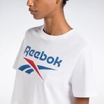 Reebok Ri Bl Crop Tee 女 短袖 上衣 短版T恤 運動 休閒 舒適 白 藍 [100037592], , large