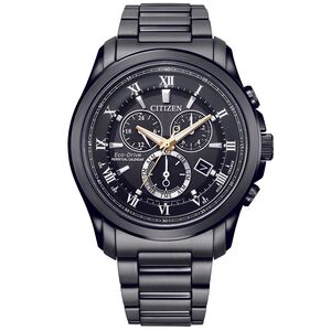 CITIZEN 星辰 亞洲限定 聖誕節推薦款光動能萬年曆手錶-紳士灰 BL5547-89H