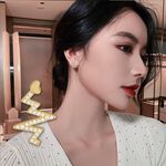 【Gulicc 】古莉可 耳環 心金色閃電耳釘, , large