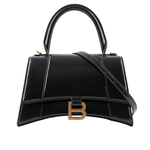BALENCIAGA Hourglass 金釦光滑牛皮二用沙漏包/小款/黑色, , large