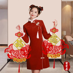 雙魚納福對聯新年吊飾3對-吉祥如意年年有餘#213(新春過年掛飾/流蘇開運掛件/窗花吊飾毛氈立體掛飾/開運招財/入厝室內裝飾), , large