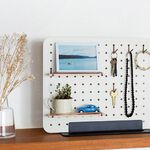 *需預訂【KING JIM】 PEGGY桌面收納組合架 洞洞板 白色 (PG400WH), , large