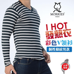 【MORRIES】男發熱衣.遠紅外線發熱紗.透氣男保暖衣MR787-黑紅XL, , large
