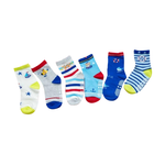 [Kaimei Cotton] MIT Made in Taiwan pure cotton non-slip children's socks (3-6 years old) - Maritime Expedition - 8 pairs, , large