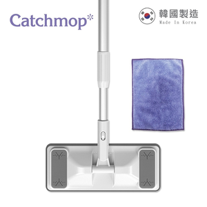 〔得來亞〕Catchmop輕巧平板拖把組(1桿+1布) / 清潔拖地不費力