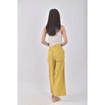 (2XL) etaris steage高腰質感棉質黃色長褲二手衣, , large