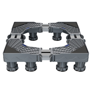 Enlarged universal double-tube 8-leg 4-wheel refrigerator, washing machine, and dryer base bracket with retractable caster wheels for mobile storage. Universal upright drum unit.