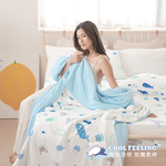 BUHO "Ocean Elf" Frozen Ice Yarn 5-foot Double Bed Cover Pillowcase + Bamboo Fiber Ice Yarn Quilt (Double 180x200cm) 4-piece Set, , large