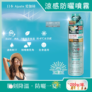 [日日好物]日本Ajuste愛伽絲-全身用防近紅外線SPF50+/PA++++植萃保濕-8℃冰涼感防曬噴霧200g/罐(多款可選)