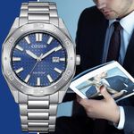 CITIZEN 星辰 光動能八角形格紋面手錶 BM7630-80L, , large