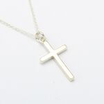 【Angel & Me】Simple Cross (Medium) s925 sterling silver necklace gift, , large