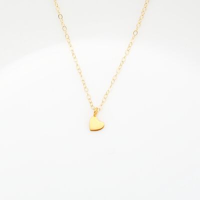【Angel & Me】迷你 愛心 Heart ハート s925 純銀厚鍍24k純金 項鍊 情人節 禮物