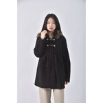 (S) 【金莎私服】kiabi質感連帽黑色外套二手衣, , large