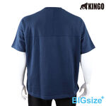 KINGO-大尺碼-連袖 圓領T-丈青-513002, , large
