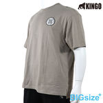 KINGO-大尺碼-純棉 圓領T-丈青-513009, , large