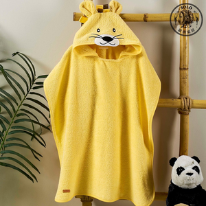 【Solo Vintage】Bathrobe Poncho Lion Yellow (2-8y)