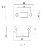 【協進五金】磁鐵小二門檔 鎳色, , large
