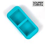官方直營【Souper Cubes】多功能食品級矽膠保鮮盒2格_湖水綠(500ML/格), , large