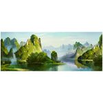 【御畫房】桂林山水 國家一級畫師手繪油畫60×120cm(VF-42), , large