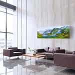 【御畫房】山青水秀 國家一級畫師手繪油畫60×120cm(VF-39), , large