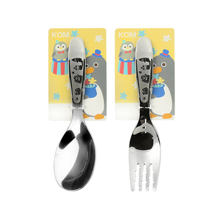 【一品川流】316不鏽鋼兒童平底匙-企鵝&小企鵝x3入+兒童叉x3入-1組,  【一品川流】316不鏽鋼兒童平底匙-企鵝&小企鵝x3入+兒童叉x3入-1組