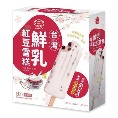 義美台灣鮮乳紅豆雪糕80gx4