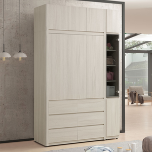 【Homelike】喜家居5x8尺六抽玻璃衣櫃(含被櫃)(2348)