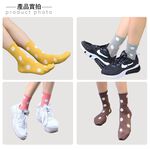 【BVD】1/2圓點直角女襪<黑>B556 中筒襪 長襪 休閒穿搭襪, , large