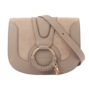 SEE BY CHLOE HANA bag 小型麂皮皮革斜背包/灰色