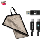 [桃品國際] ARKY 防駭三件組 防RFID防盜收納袋+USB-C to A轉接頭+Type-C充電線(60W快充), , large