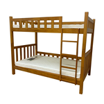 【KIKY】柯博文實木雙層床架3件組(雙層床+薄墊3.5尺x2), , large