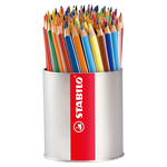 STABILO 德國 思筆樂 Trio thick 繽紛樂三角筆身油性色鉛筆(含專用筆筒)  18色92支 / 入 ST203/92-1, , large