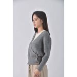 (L) 【德馨私服】質感V領灰色外套二手衣, , large