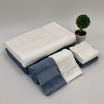 簡單工房編織紋毛巾, 灰藍色, large