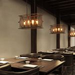 【H&R安室家】 53x29x30cm小號長方鐵網吊燈 ZA0116, , large