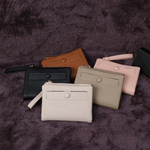 AUNO  經典圓釦短夾-霧粉 多卡位收納皮夾 女用錢包 典雅百搭, , large