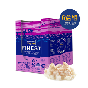 【倆寶貝精品館】海洋之星FISH4DOGS 狗狗愛鮮魚 開胃鮮食餐包-白身魚鮭魚   6盒(100gｘ36包)  肉塊看得見