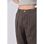 (L) uniqlo高腰丹寧牛仔質感棉質純棉棕色長褲二手衣, , large